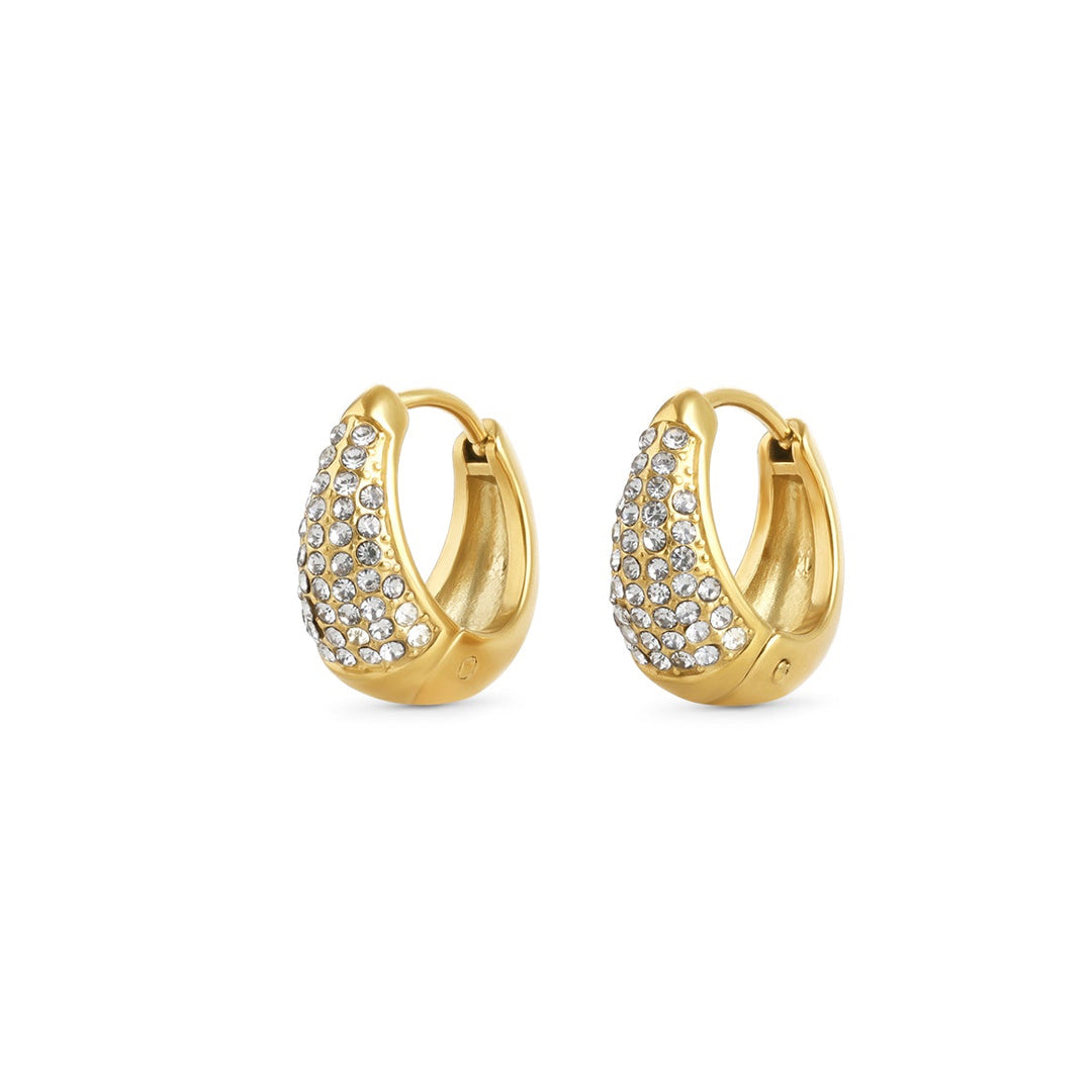 Sunniva - Pavé Hoop Earrings