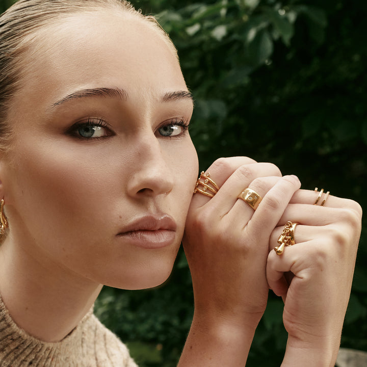 Bahi - Crystal Wrap Ring Stainless Steel