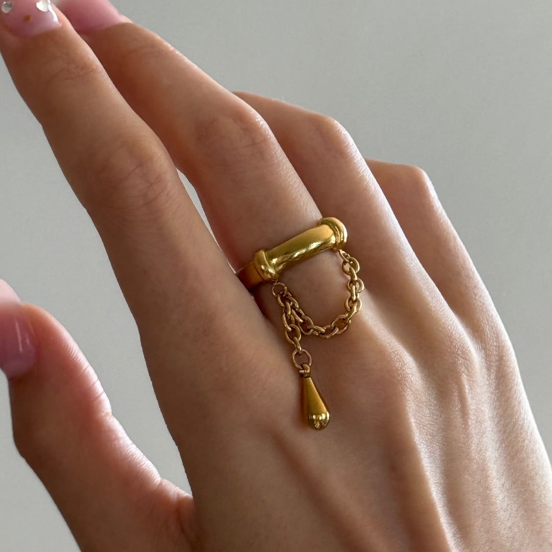 Rain – chain ring in stainless steel | Timi of Sweden