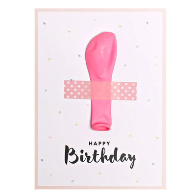 Birthday Balloon Postcard Pink