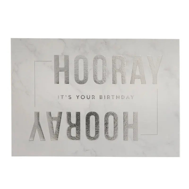 Hooray It's your Birthday Silver Foil Postcard