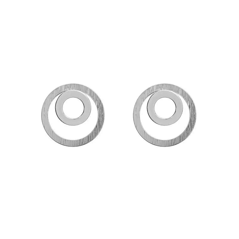 Two Circle Earrings Silver