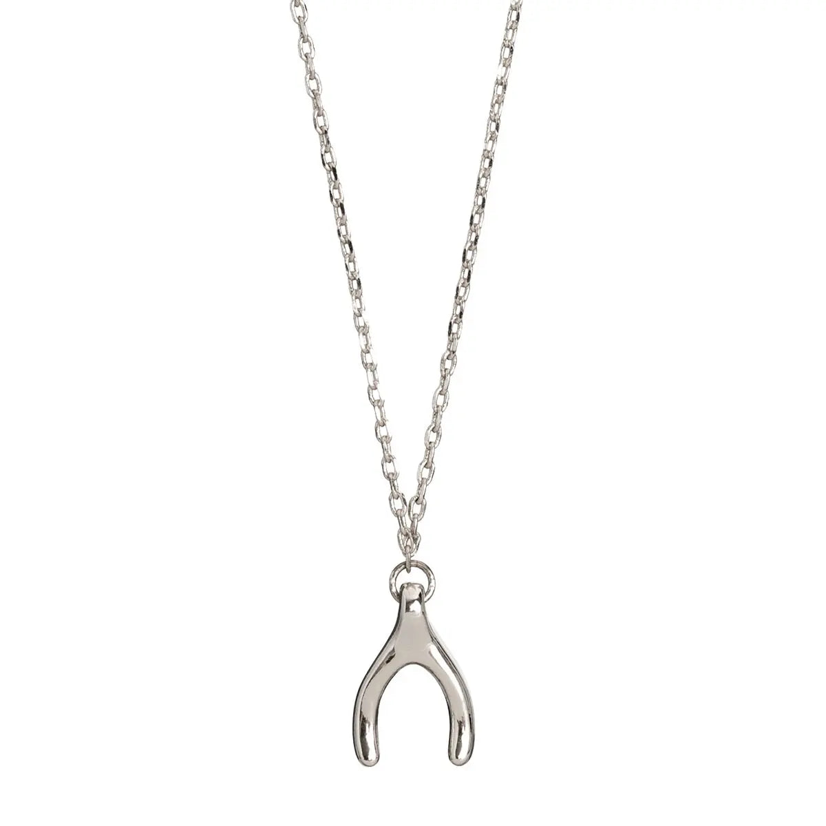 Wishbone Necklace Silver