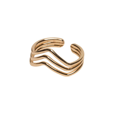 Triple Lined Top Ring Gold