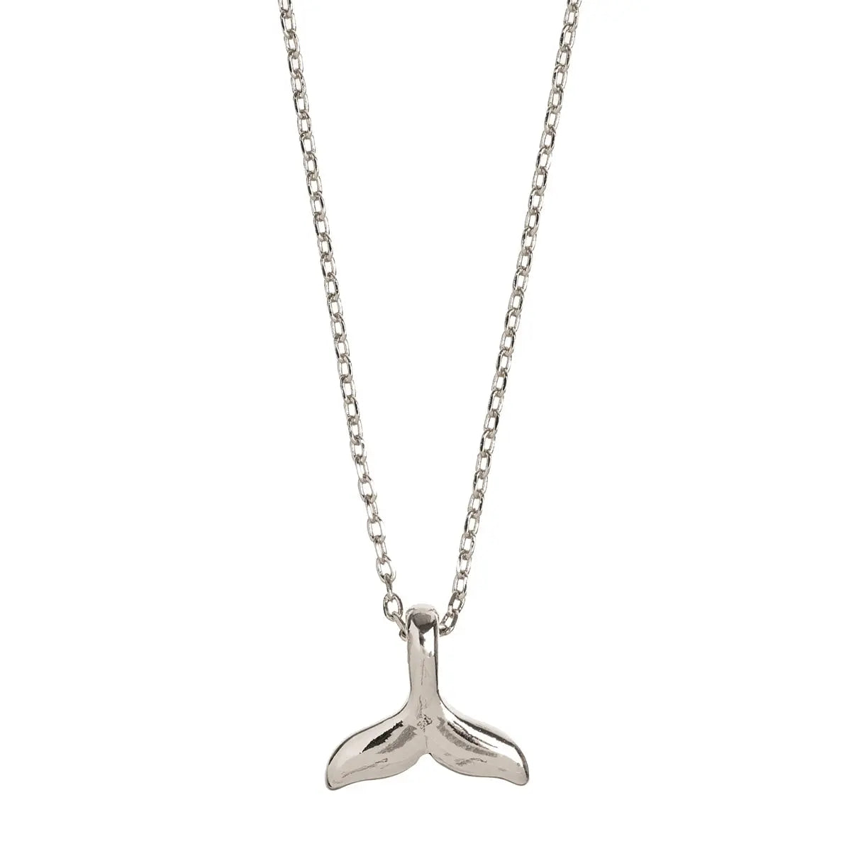 Whale Tail Necklace Silver