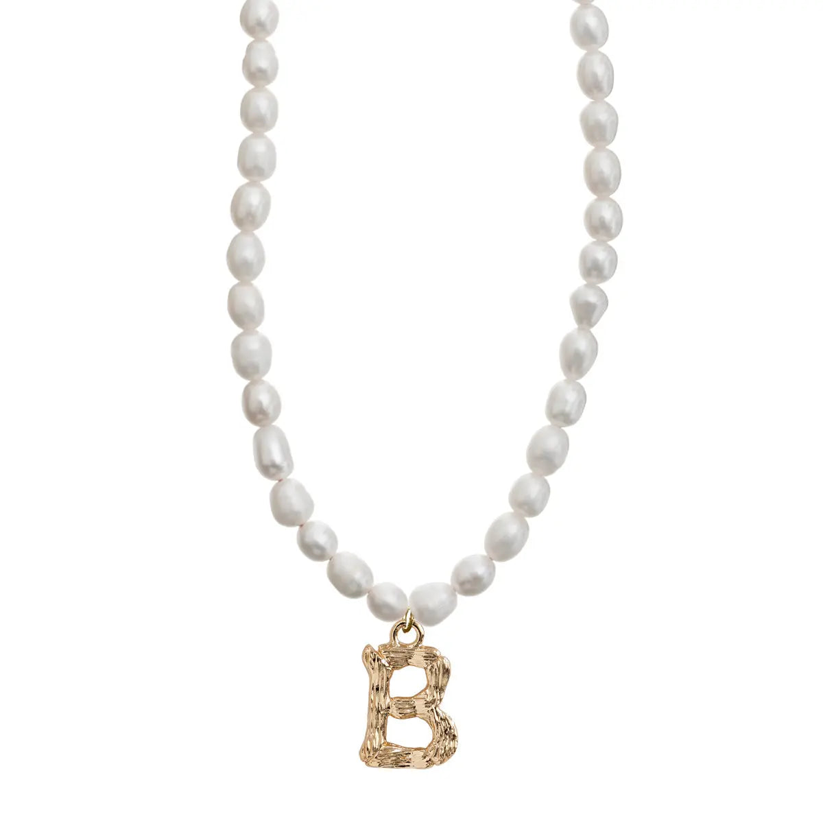 Pearl and Bamboo Letter Necklace B