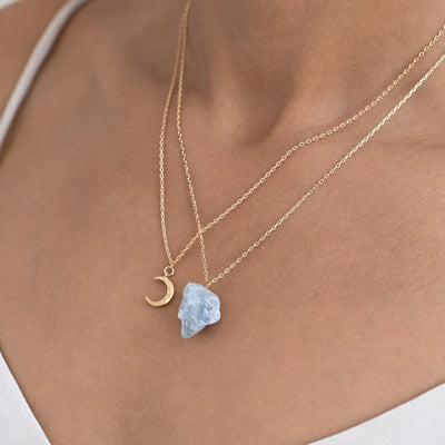 Hammered moon necklace