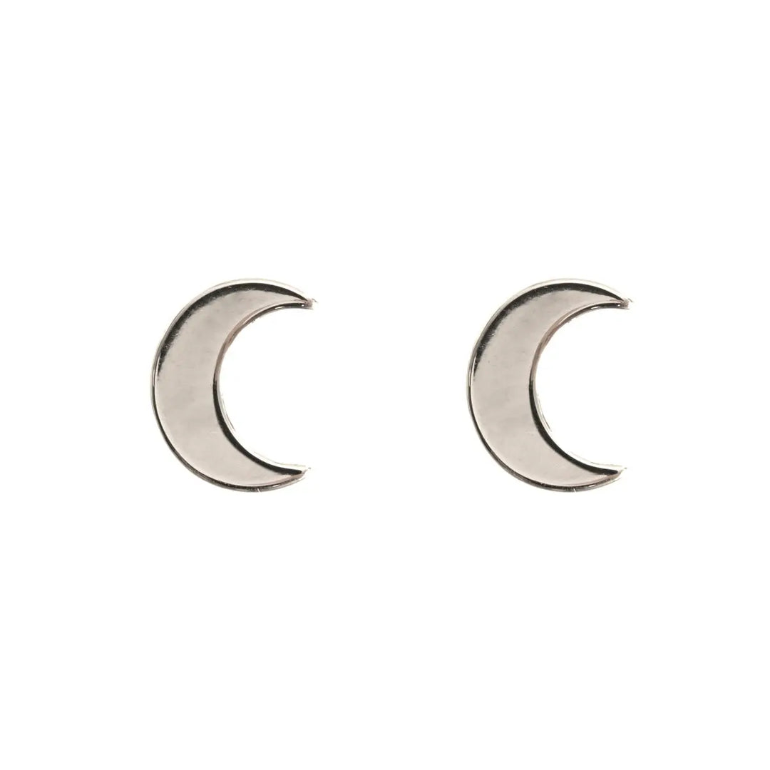 moon stud earring Silver