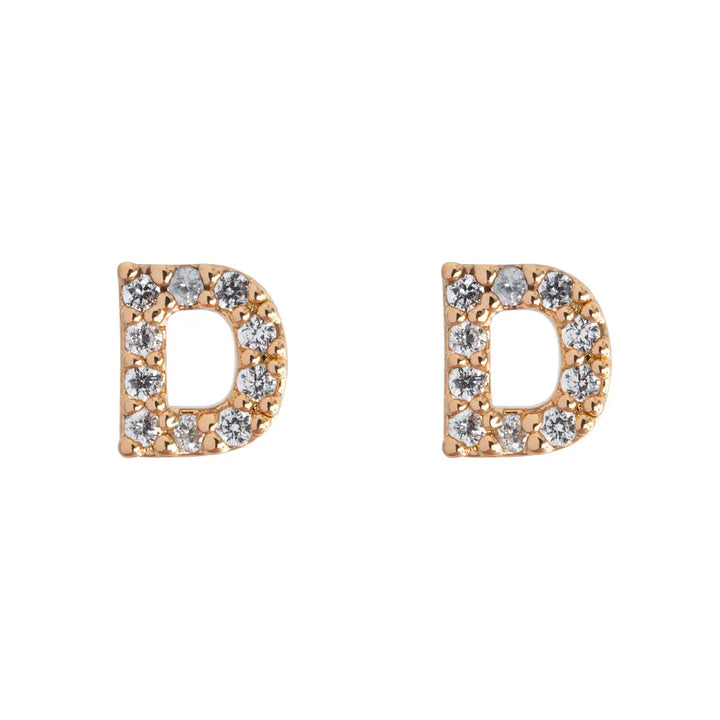 Petite chrystal letter stud earring D