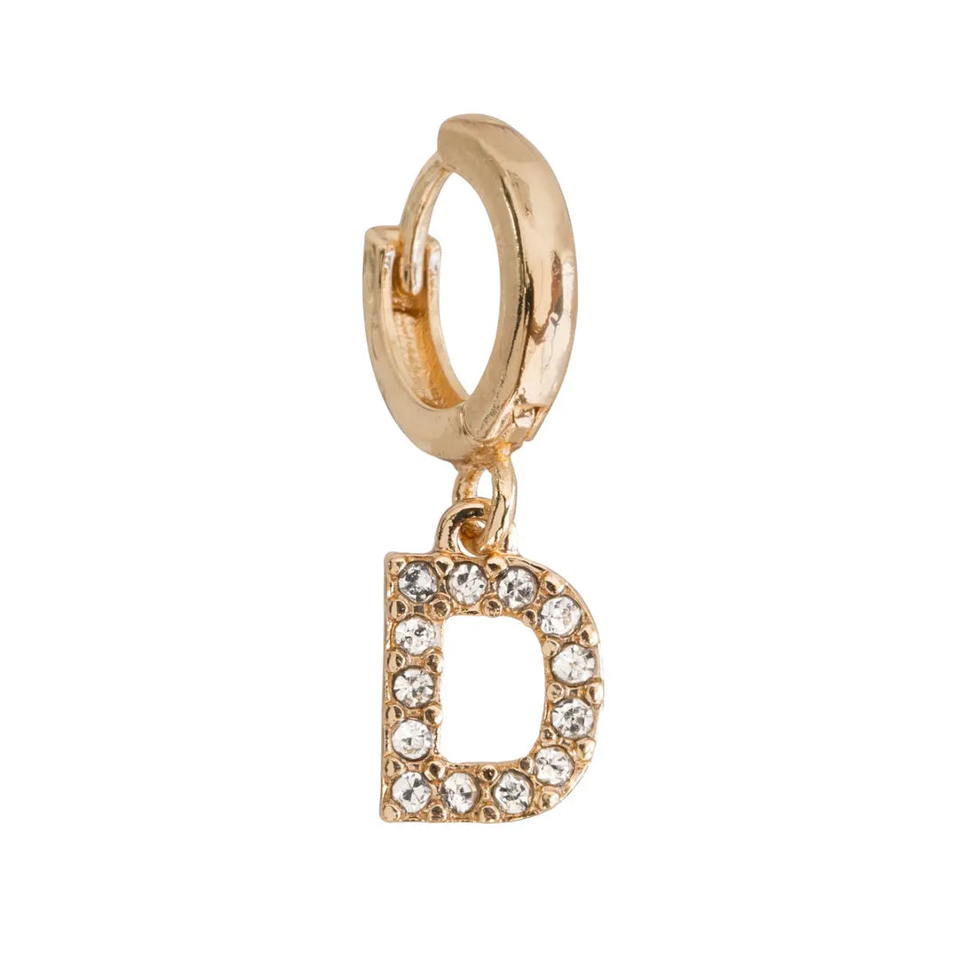 Crystal letter hoop D