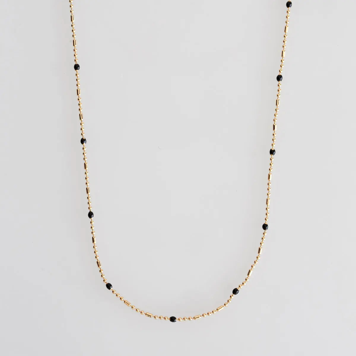 Bead Necklace Minimalistic - Gold and Black