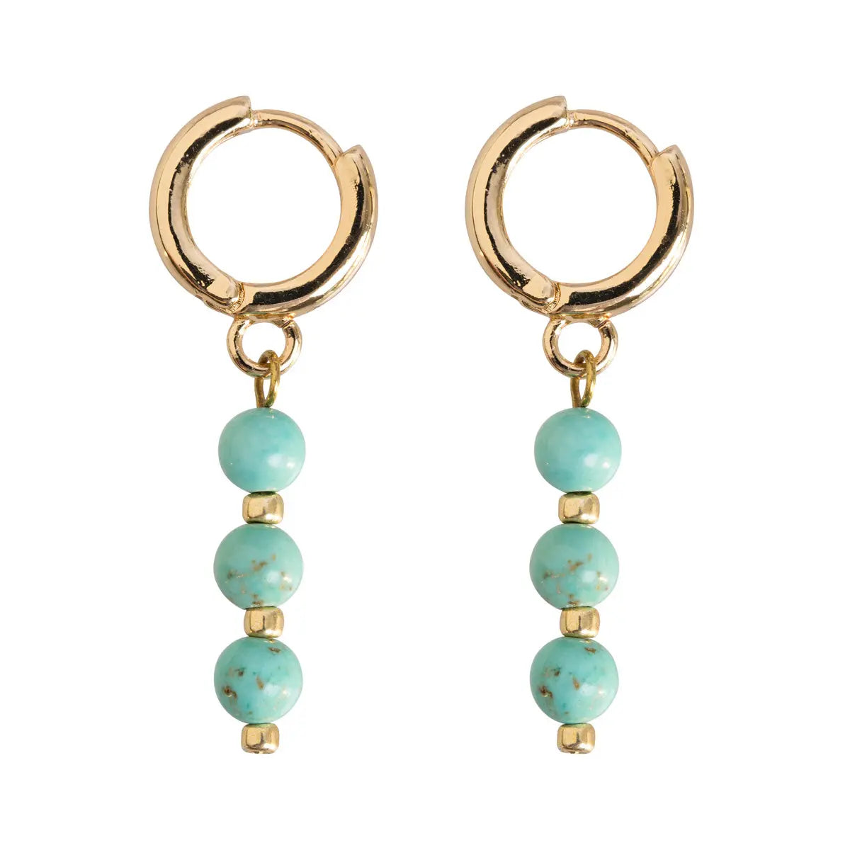 Turqoise Beads Hoop Earrings | Summer