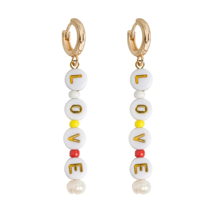 Bead Hoop Earrings LOVE | Summer