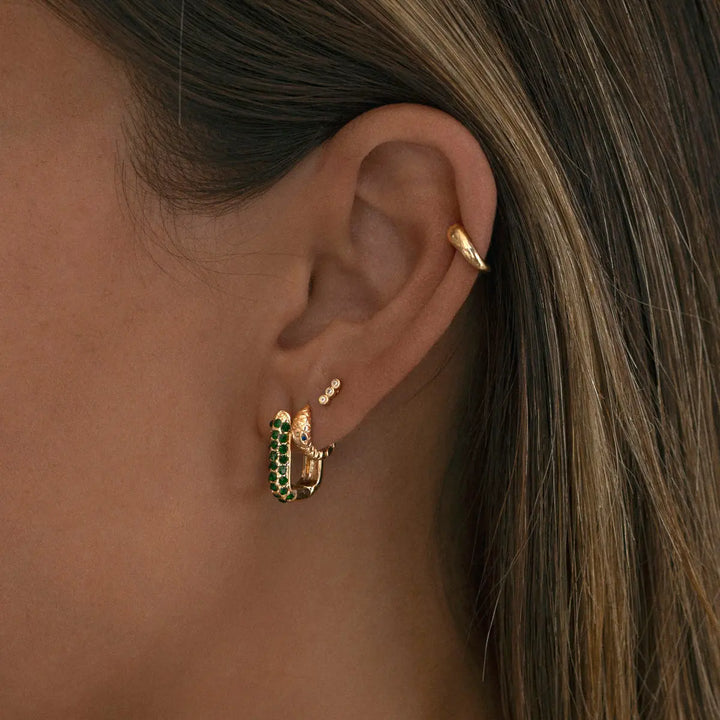 Small Snake Hoop Earring Gold