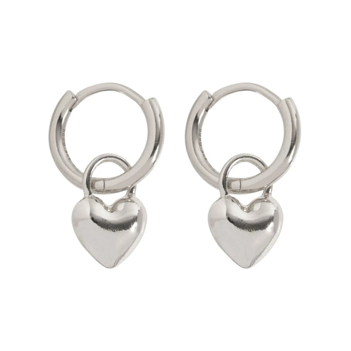 Heart Hoop Earring Silver | Love