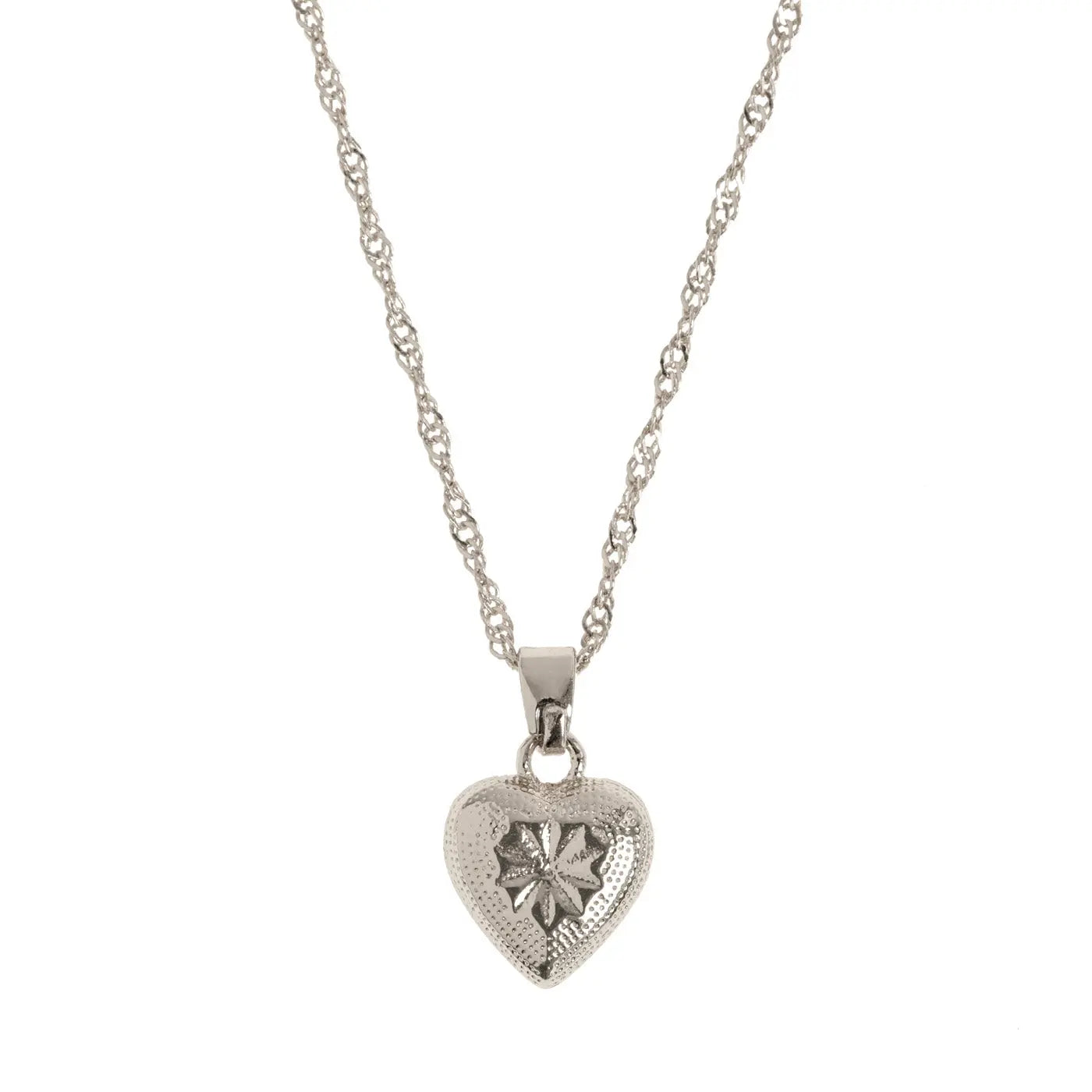 Heart Pendant Silver Twisted Chain | Cute