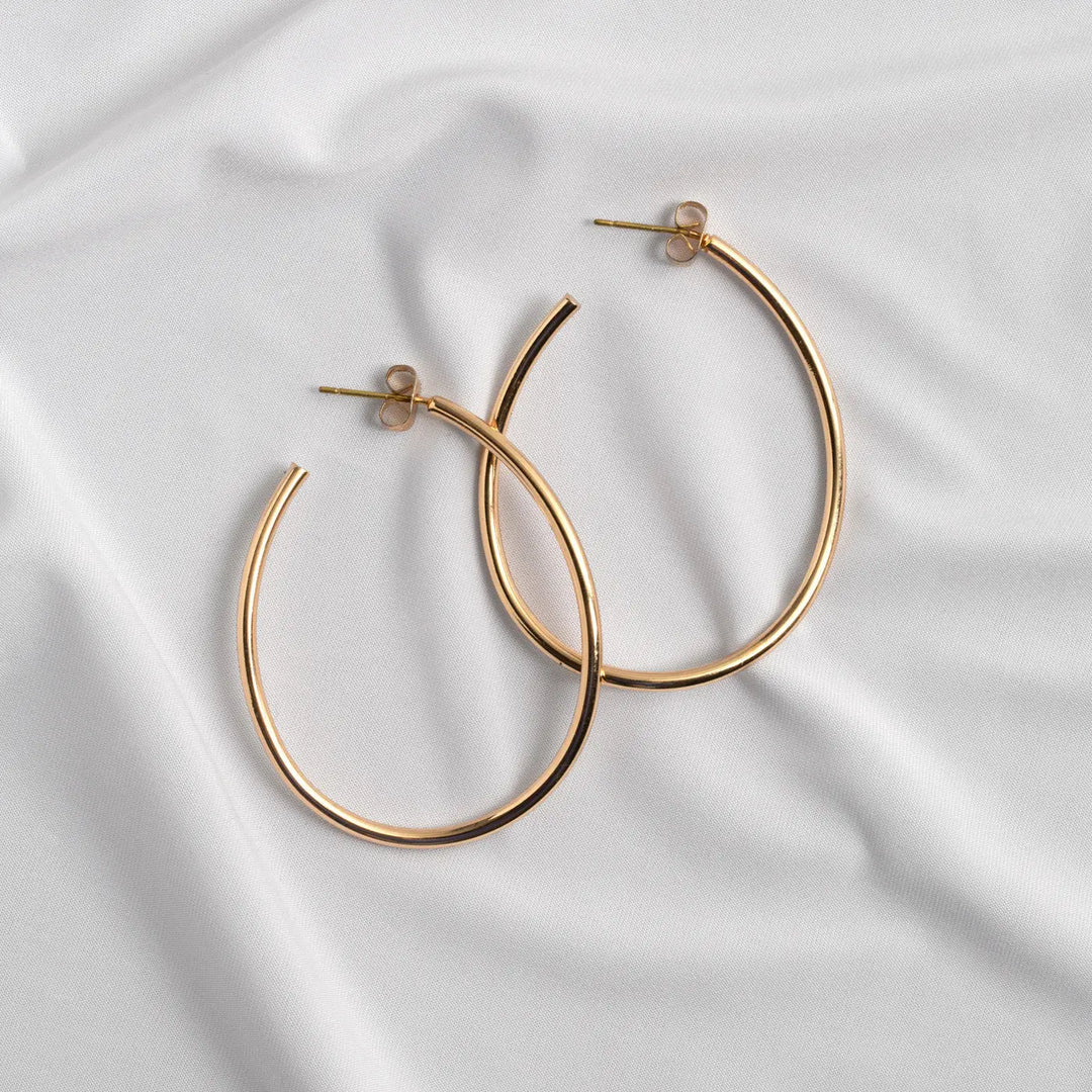 Natalie - Thin Large Hoop Earrings
