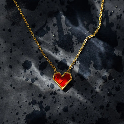 Sarah - Red Heart Necklace Stainless Steel